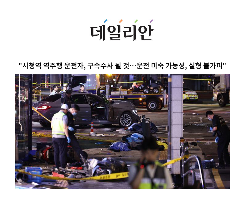 "시청역 역주행 운전자, 구속수사 될 것…운전 미숙 가능성, 실형 불가피" [안성훈 변호사 인터뷰] 이미지