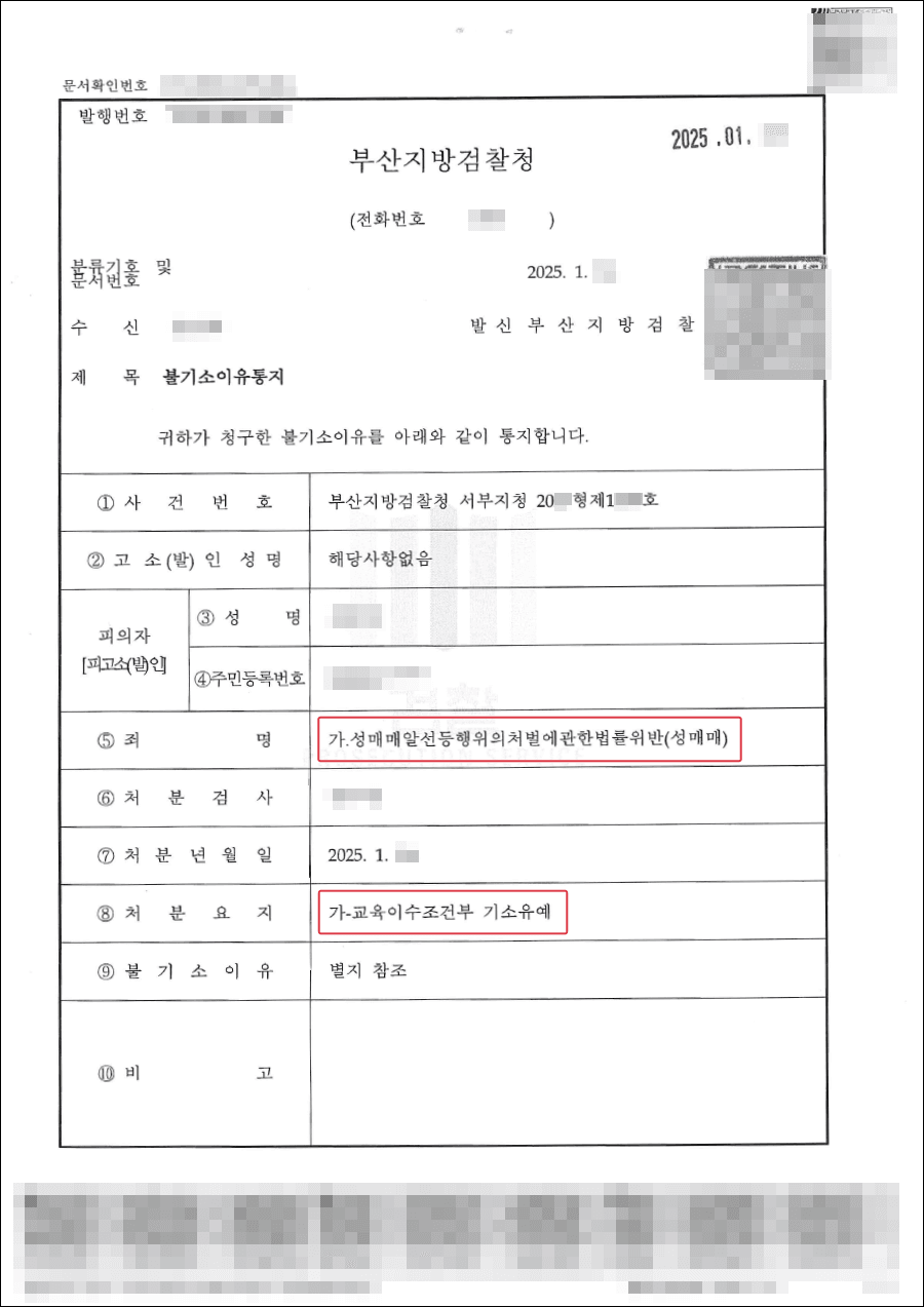 교육이수조건부 기소유예ㅣ술김에 성매매 업소를 찾은 의뢰인 사례