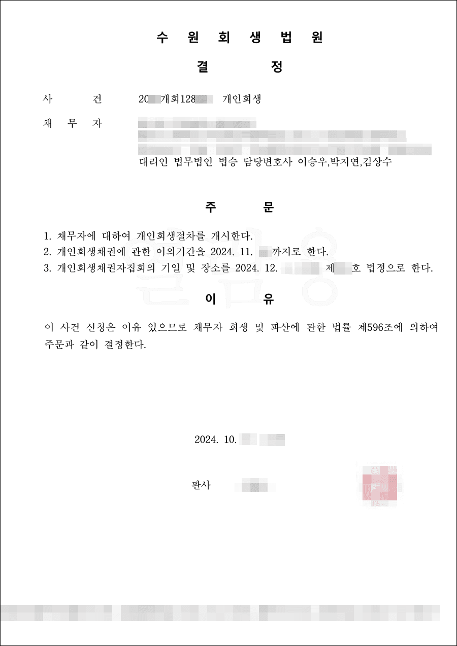 75.4% 탕감 | 개시결정 - 밤낮으로 사업에 매진했지만 늘어난 채무
