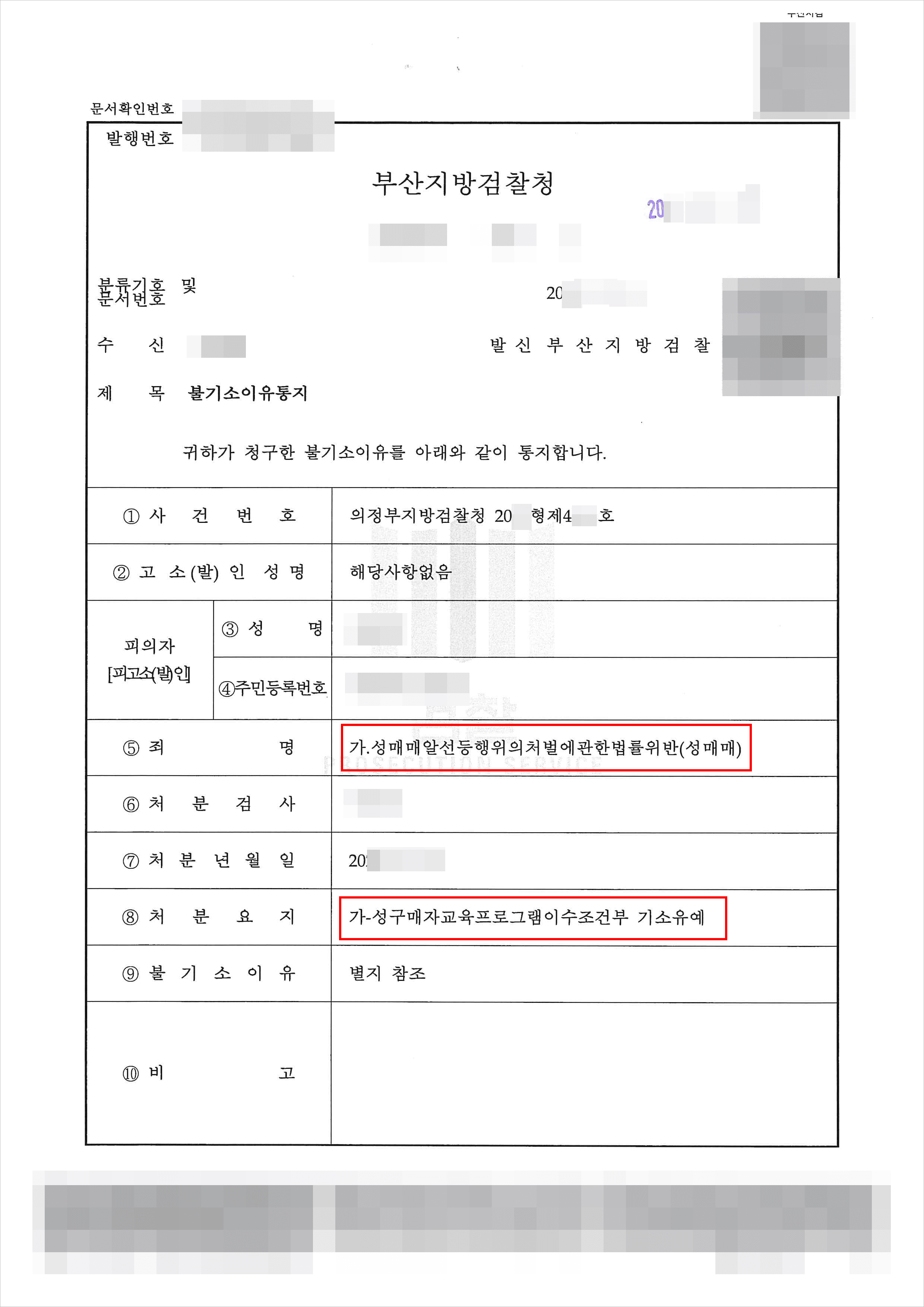 교육프로그램이수조건부 기소유예 | 성매매알선등행위의처벌에관한법률위반(성매매) - 의정부지방검찰청 20**형제4***