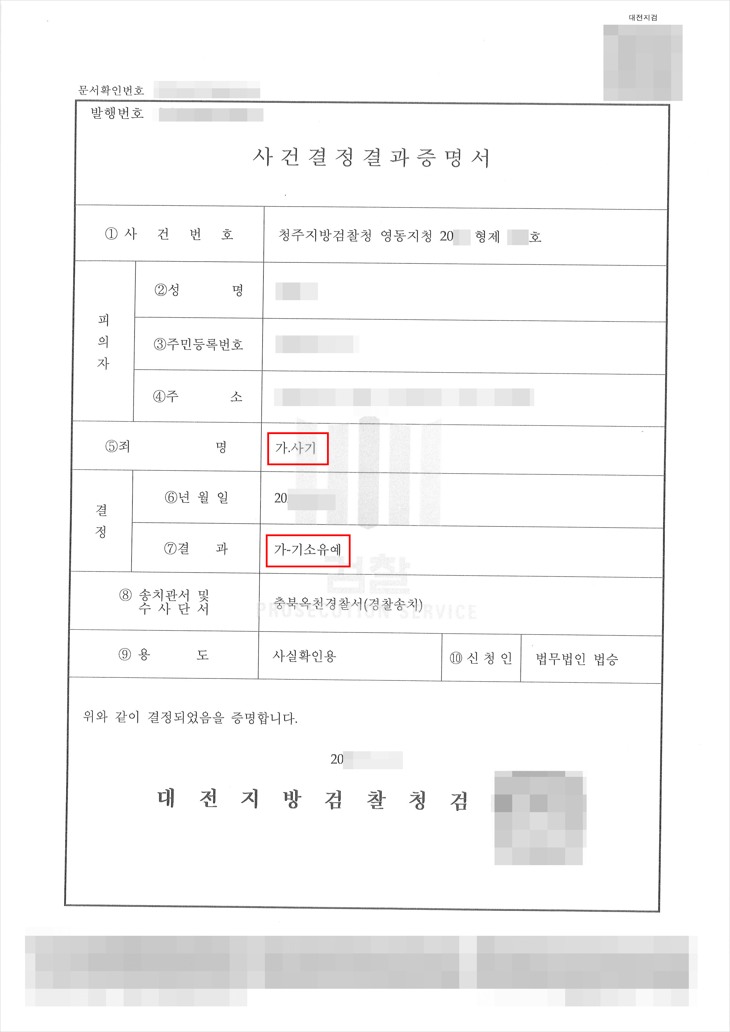 지인에게 차용해 준 금전 변제받는 과정에서 사기로 고소당한 의뢰인 기소유예 사례