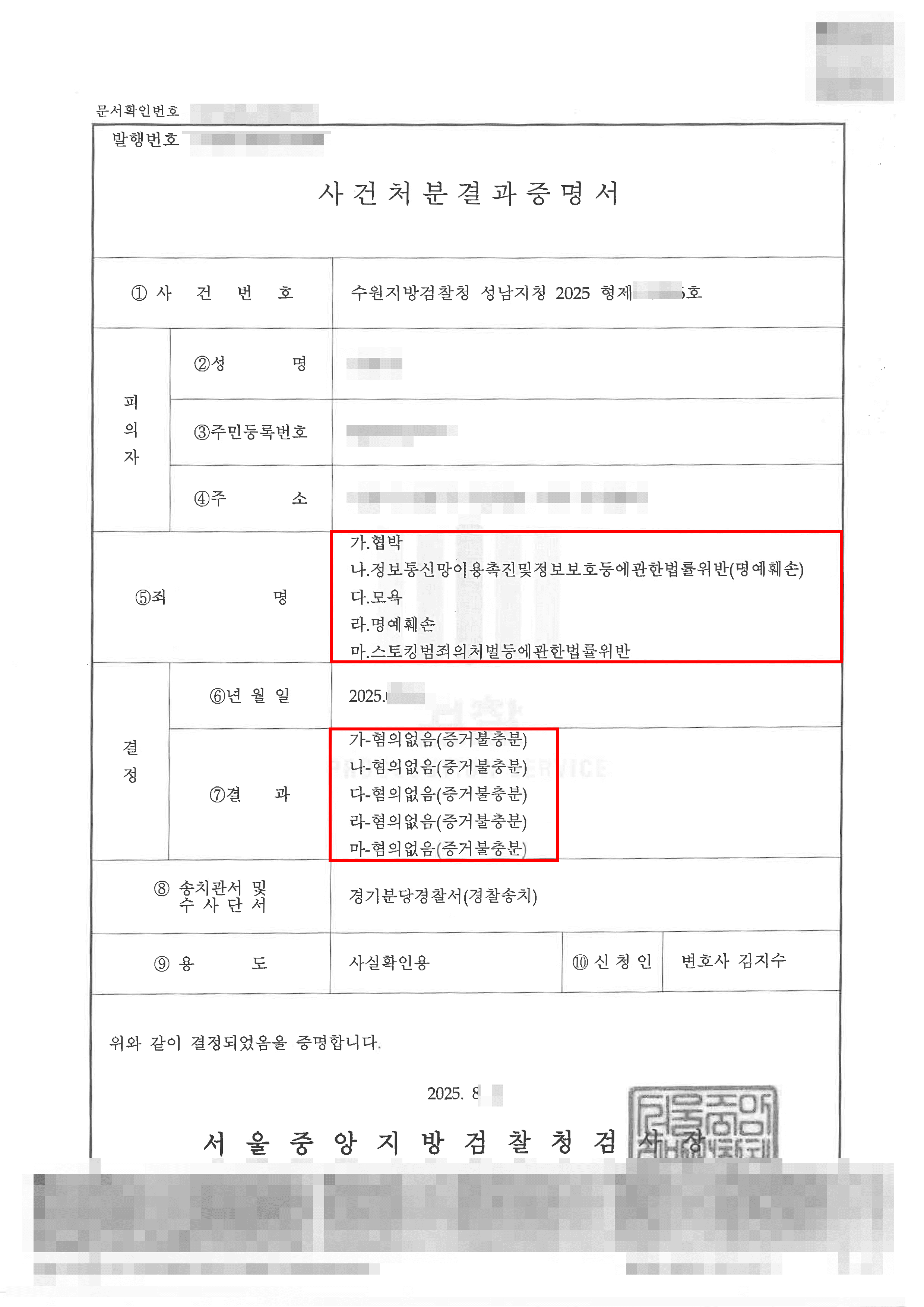 전부 무혐의 | 순간의 SNS 글로 명예훼손 고소, 허위사실 혐의 불송치 이끌어낸 사례