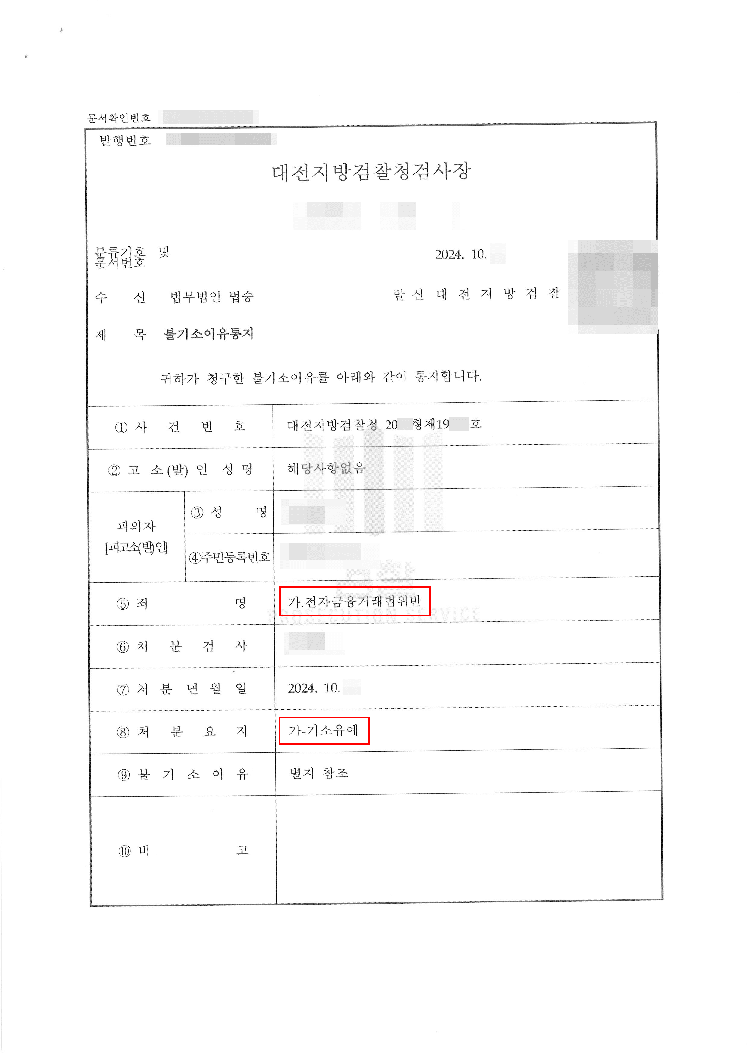 기소유예 | 대출받으려다 전자금융거래법 위반 연루된 의뢰인 기소유예 사례